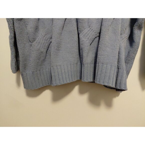 J. Jill Chenille Sweater Chunky Cable Knit Periwinkle Blue Petite Small NWT - Picture 4 of 7